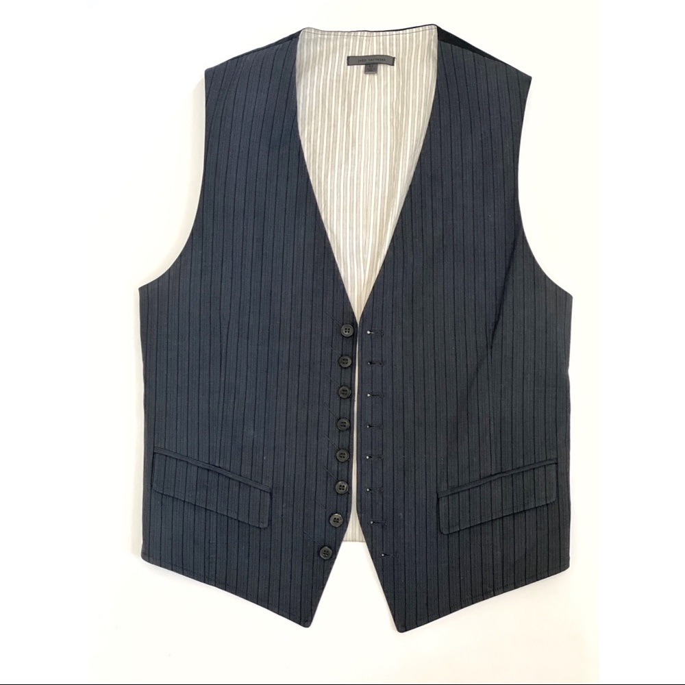 John Varvatos 8-Button Pinstriped Vest 52 EU